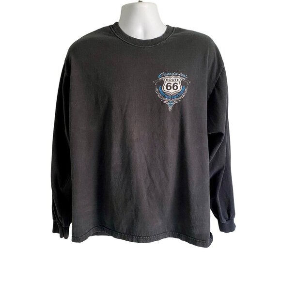 Vintage Harley Davidson Long Sleeve Tee Bourbeuse Valley Ridge Mo. Rt 66 Mens XL - Picture 3 of 10